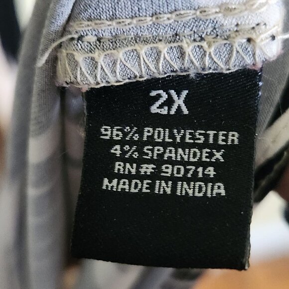 Adressing Woman Black Tan Faux Wrap Sleeveless Belted Maxi Dress Size 2X - Picture 5 of 5